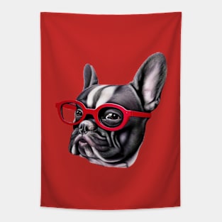 Funny French Bulldog Mama With Glasses Tapestry