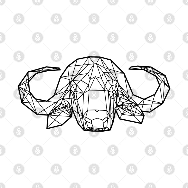 Cape Buffalo wireframe by stickerhino