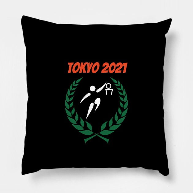 Basketball Tokyo 2021 Olympics Pillow by Slick T's