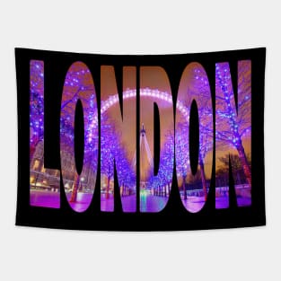 LONDON - London Eye Christmas Lights Tapestry