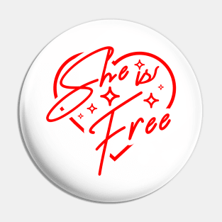 'She Is Free' Human Trafficking Shirt Pin