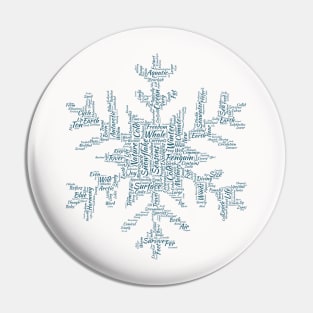 Snowflake Winter Silhouette Shape Text Word Cloud Pin