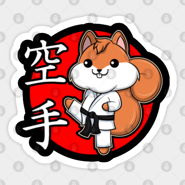 Karate Squirrel Chibi Kawaii Martial Arts Gift Karate Sticker Teepublic Karate Squirrel Chibi Kawaii Martial Arts Gift Karate Sticker Teepublic