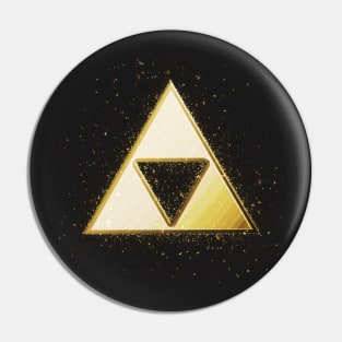 Gold Triforce Glitter Paint Splatter Pin