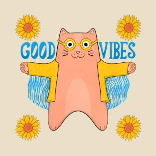 Good Vibes Cat T-Shirt