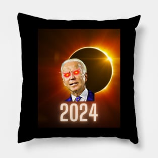 Dark Brandon Solar Joe Biden Funny 2024 Total Eclipse Pillow