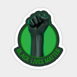 black lives matter green fist Magnet