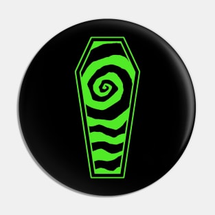 Green Coffin Swirl Pin