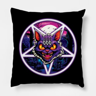 Devil Cat 666 Pentagram Pillow