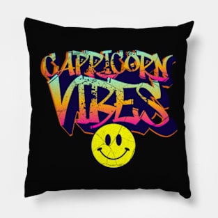 Capricorn Vibes Graffiti Zodiac Birthday Pillow