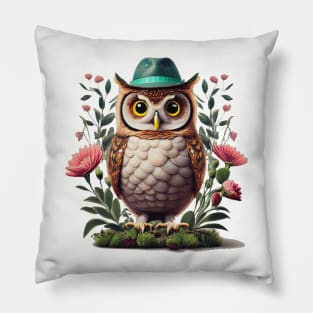 Owl with a Hat Pillow