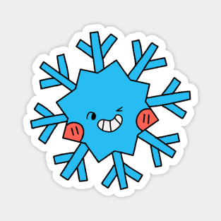 Cute Blue Holographic Snowflake Magnet