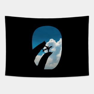 Airplane Window Shadow View Design Tapestry