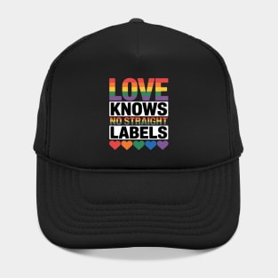 Love Knows No Straight Labels LGBT Gay Ally Queer Pride Hat