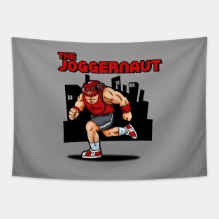 The Joggernaut Funny Superhero Villain Mutant Exercise Workout Jogging Cartoon Tapestry