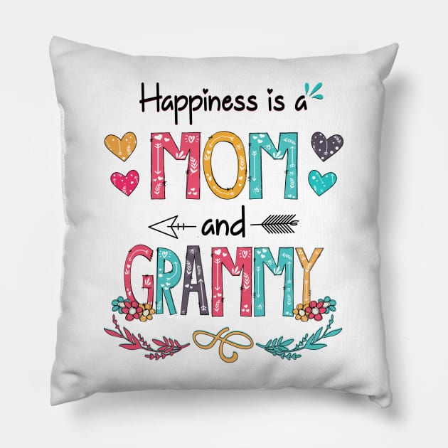 Happiness Is A Mom And Grammy Wildflower Happy Mother's Day Pillow by KIMIKA