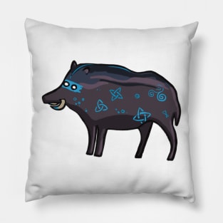 Tattooed Celtic boar Pillow