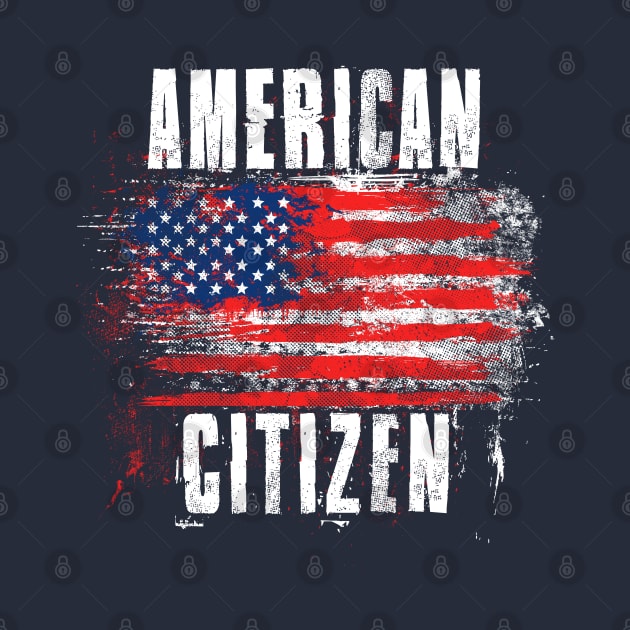 American Citizen Distressed Flag Design by Family Heritage Gifts