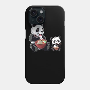 Panda,Mommy panda and baby panda eats ramen,ramen lover Phone Case