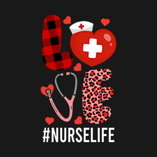 Love Nurse Valentines Day Scrub Valentine RN ICU ER OB Women T-Shirt