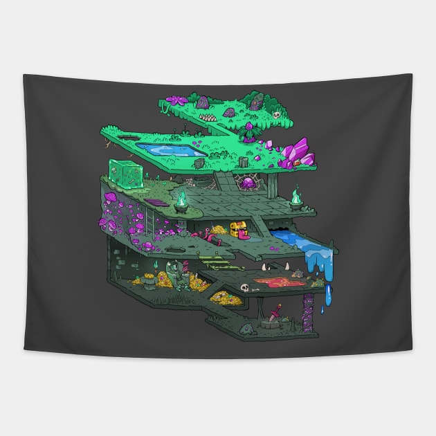 Dungeoneering Map Tapestry by rebekie.b