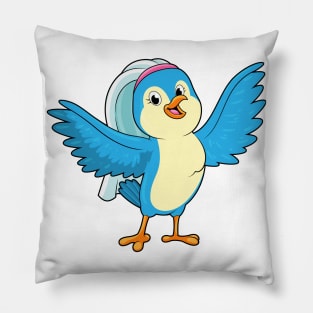 Bird as Bride with Veil Pillow