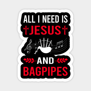 I Need Jesus And Bagpipe Bagpipes Bagpiper Magnet