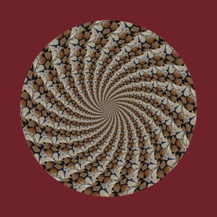 Ceramic tile shards spiral pattern - version two T-Shirt