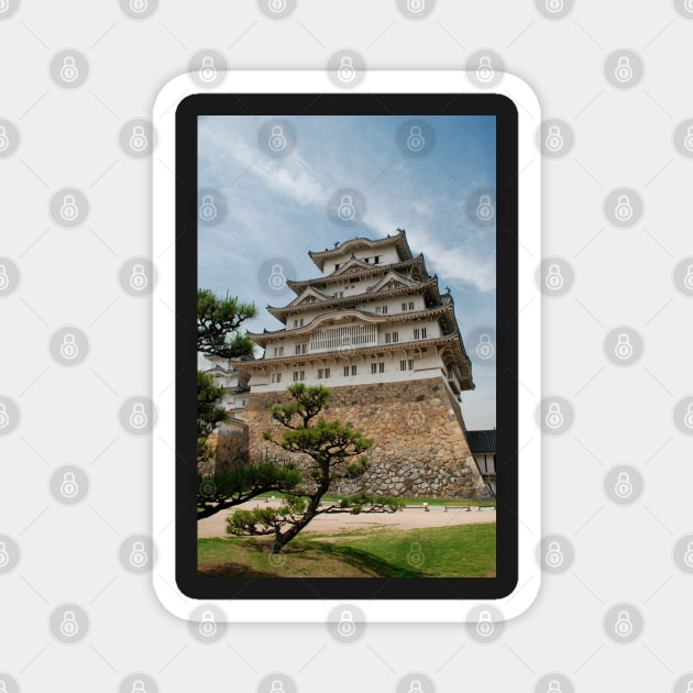 Himeji Castle With Tree, Japan Magnet by jojobob