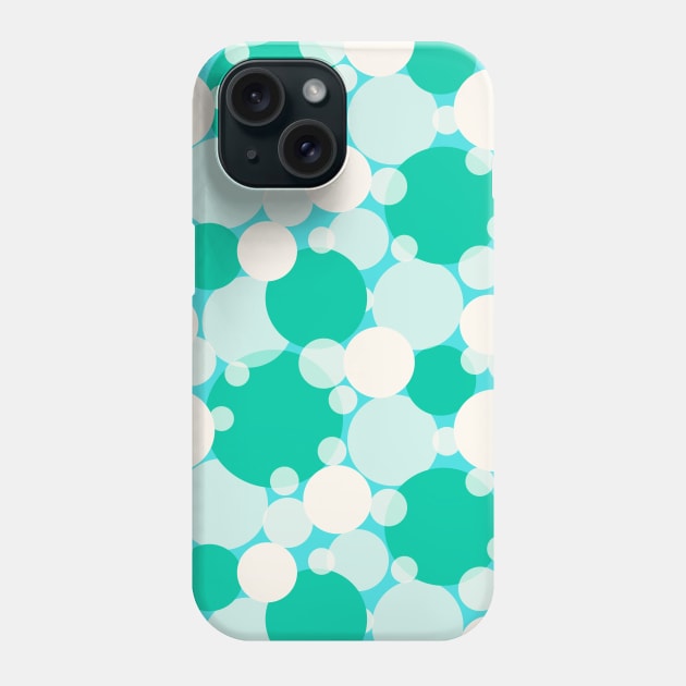 White and green circles over blue Phone Case by marufemia