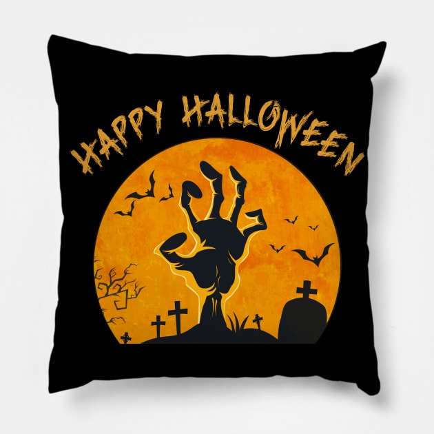 Happy Halloween Pillow by MZeeDesigns