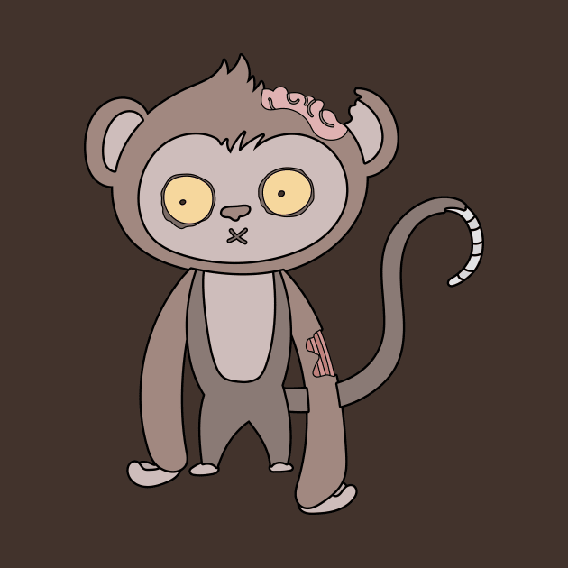 Zombie Monkey Cartoon // Funny Halloween Zombie by SLAG_Creative