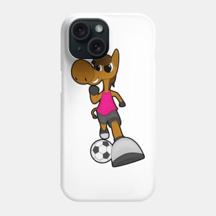 Horse as Soccer player with Soccer ball Phone Case