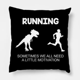 Running Motivation And Funny Dinosaur Meme Pillow