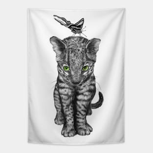 Jungle Kitty and Butterfly Tapestry