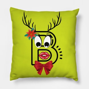 DEER B Letter Pillow