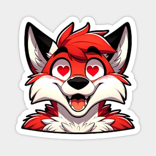 Lovestruck Fox Cute Anthro Furry Art Magnet