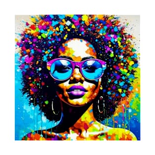 African American Woman, Afro American, Black Woman Art, Black Woman Afro T-Shirt