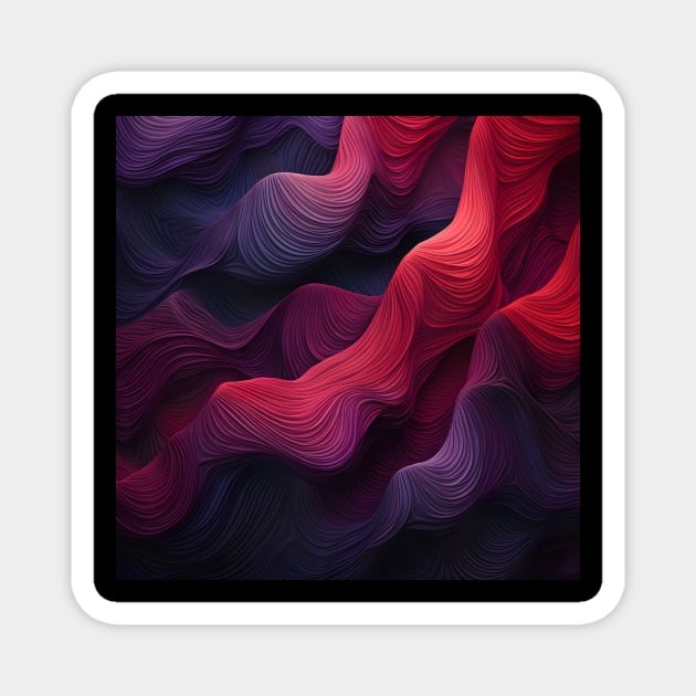 Elegant Purple and Red Waves Wallpaper Magnet by AbstractGuy