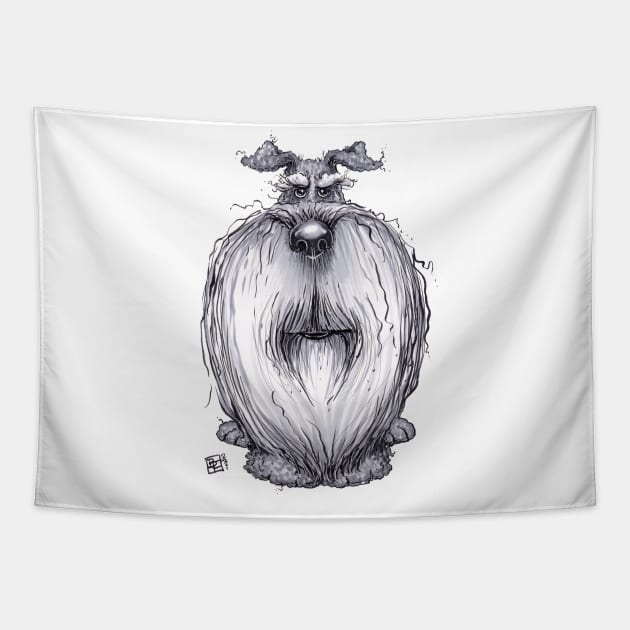 Schnauzer Dog Tapestry by obillwon