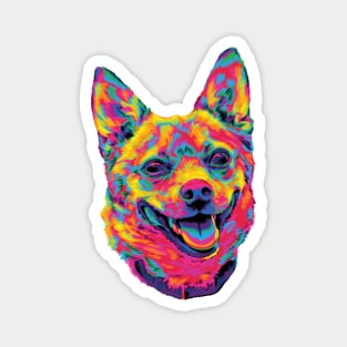 Cute Rainbow Mutt Smile Magnet