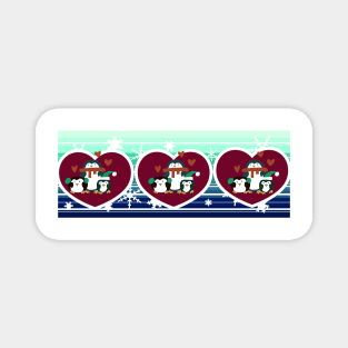 Holiday Penguins Magnet