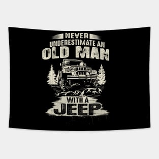 Never Underestimate an Old Man with a Jeep Tapestry