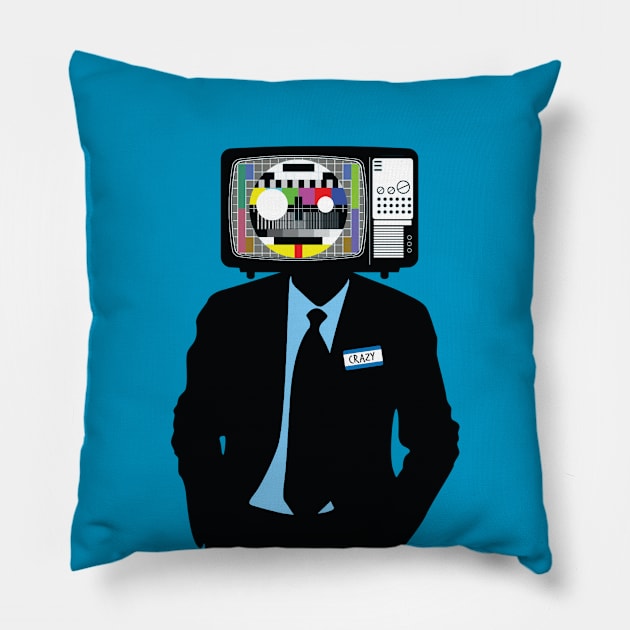 TV Head Pillow by Beardedguy