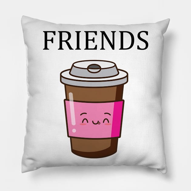 Best Friends Donut & Coffee BFF Matching Pillow by LotusTee