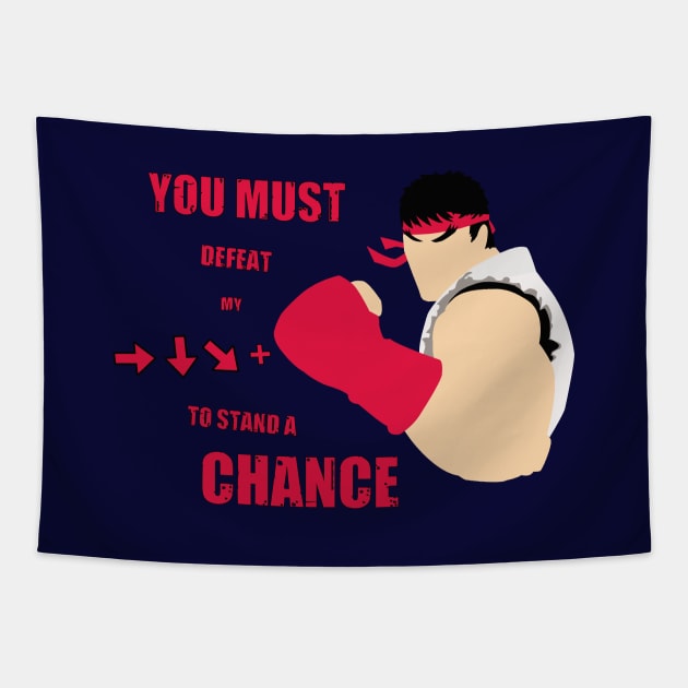 Ryu "You must defeat my..." Tapestry by GusDesigns