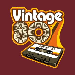 Vintage 1980 Retro Cassette Tape 40th Birthday T-Shirt