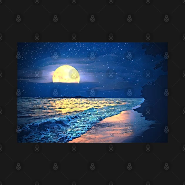 Moonlit Sky On The Beach by Unique Designs