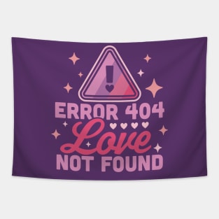 Error 404 Love Not Found - Funny Anti Valentines Day Heart Tapestry