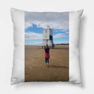 Girl on the beach Pillow